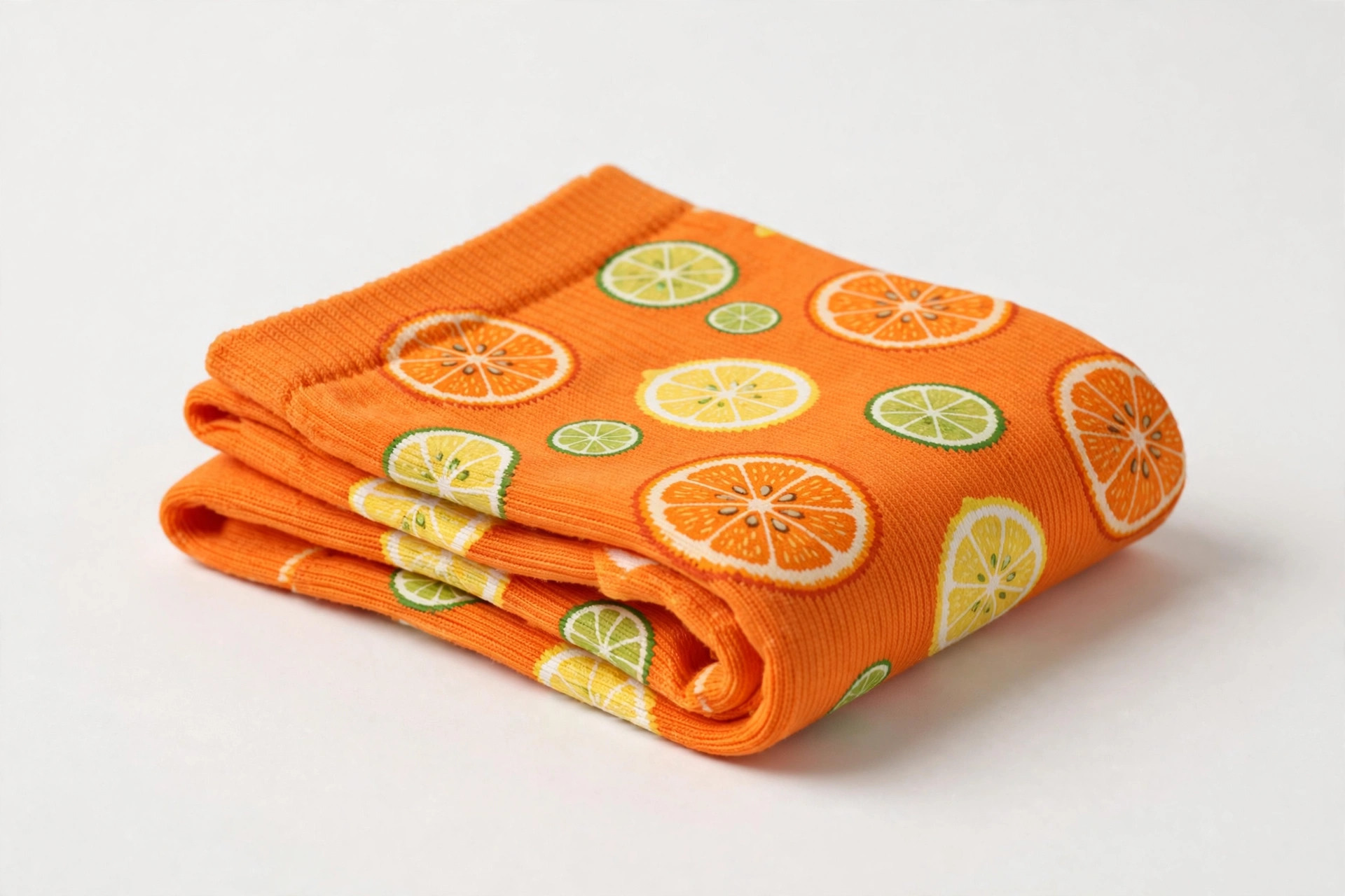 Citrus Slice orange socks with citrus print